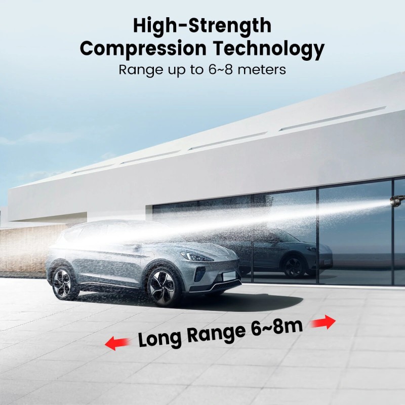 Autsome langaton kuusitoiminen korkeapainepesuri akulla viiden metrin letkulla ja vaahtopullolla