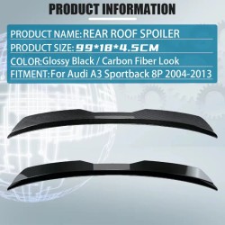 Takakaton spoileri Audi A3 8P Sportback 2004-2013 kiiltävän musta ABS teippi mukana