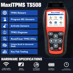 Autel MaxiTPMS TS508WF TPMS-työkalu anturien ohjelmointi uudelleenopetus aktivointi nollaus vikakoodien luku