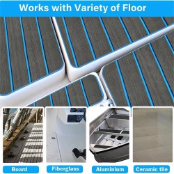 Itseliimautuva EVA-vaahto terassilevy liukumaton vedenpitävä veneen lattiamatto 2400x450x6mm