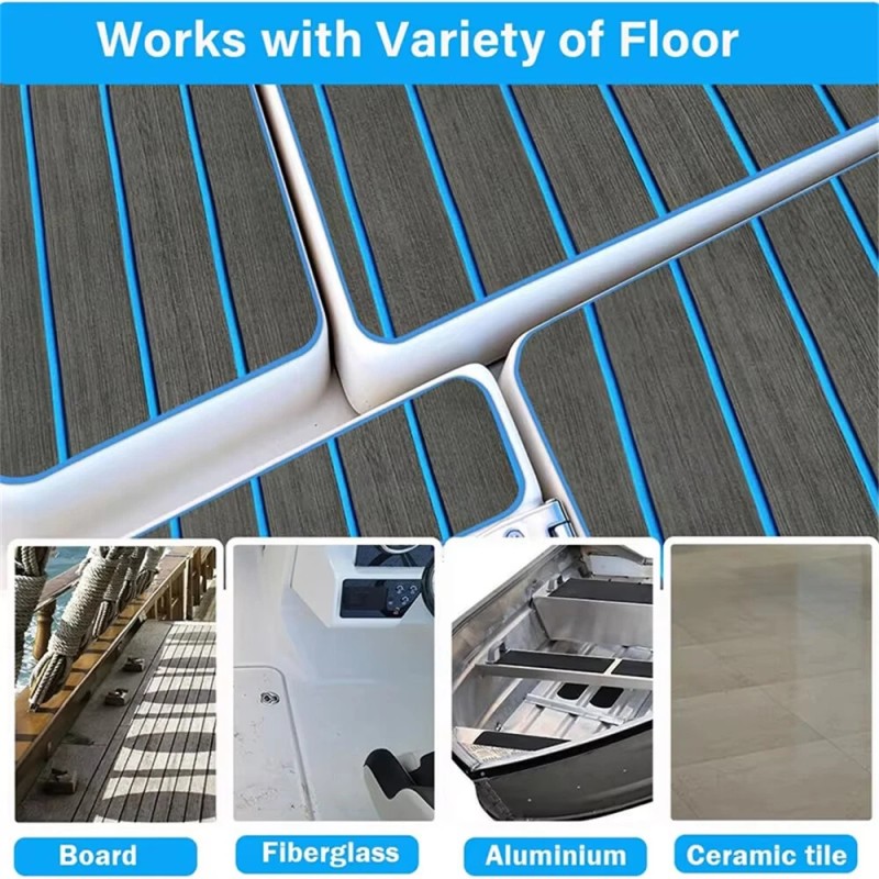 Itseliimautuva EVA-vaahto terassilevy liukumaton vedenpitävä veneen lattiamatto 2400x450x6mm