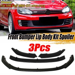 Etupuskurin huulispoileri 3-osainen kiiltävän musta VW Golf MK6 GTI 2010-2013