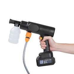 Kannettava langaton korkeapaineinen autonpesuvesipistooli kahdella 3,0 Ah akulla