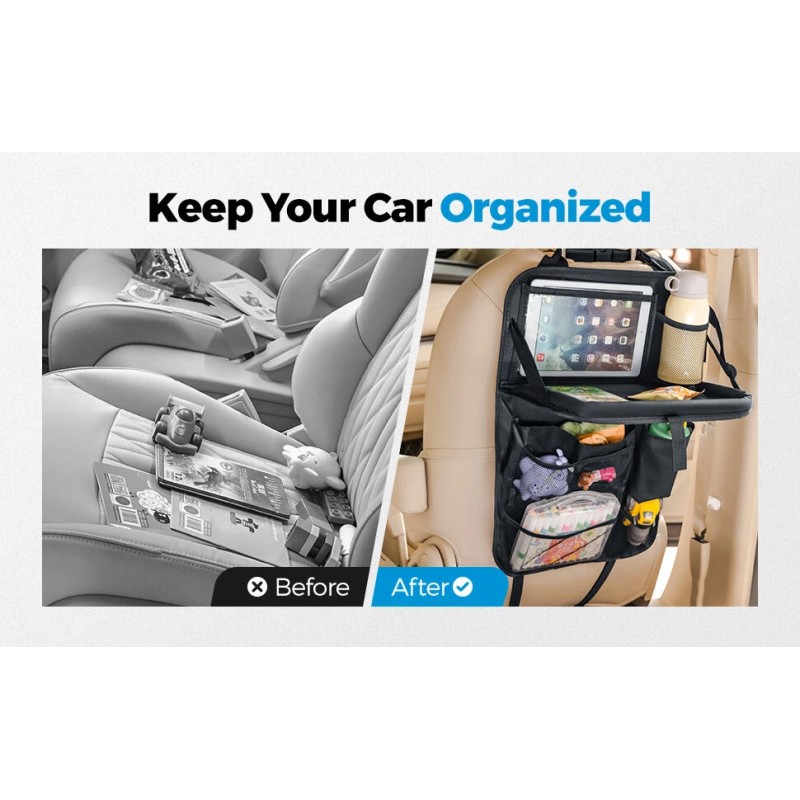 Tsumbay kaksi taitettavaa auton selkänojan säilytyslaukkua taskuilla ja tarjottimella