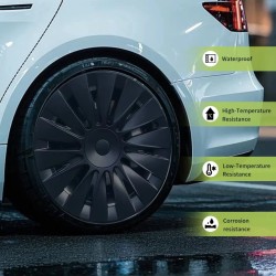 Pyöränkapselit 4 kpl 19-tuumaiset syklonityyliset mattamustat Tesla Model Y