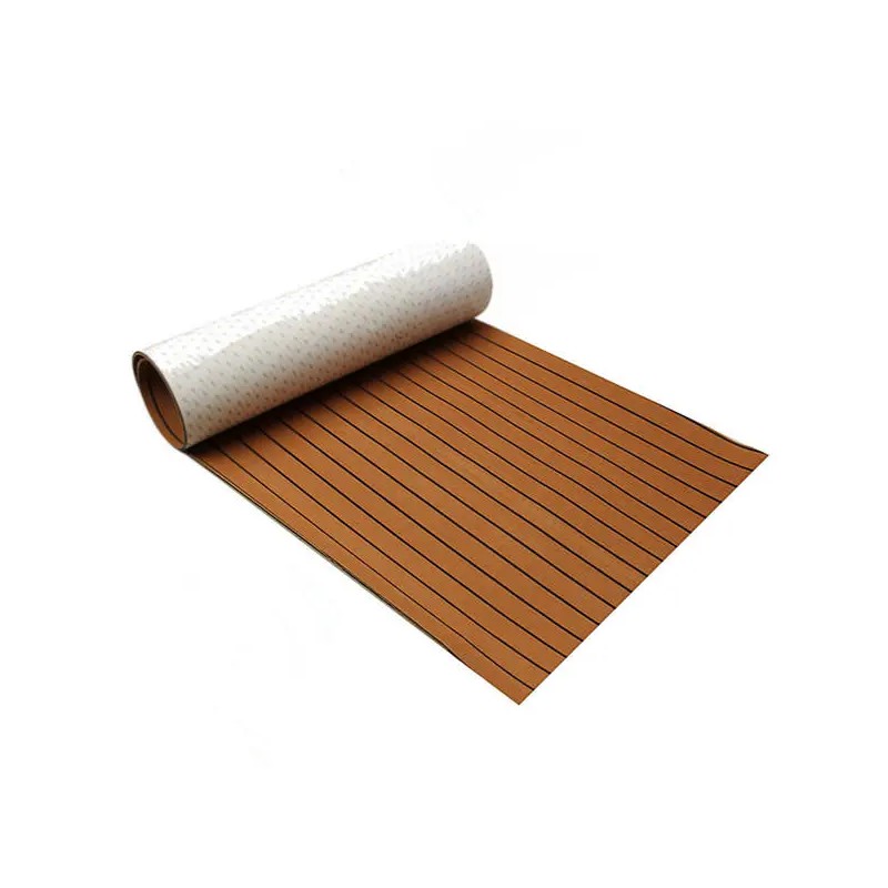 Ruskeanmusta tiikki EVA vaahto veneen terassilevy 600x2400x5 mm tarrakiinnitteinen