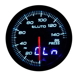 Eluto Universal 52 mm 2 tuumaa 12V öljynpainemittari anturilla 10-värinen LED-taustavalo