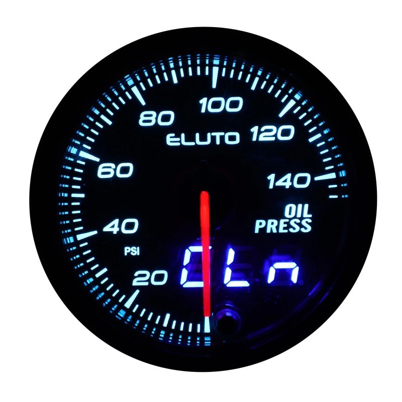 Eluto Universal 52 mm 2 tuumaa 12V öljynpainemittari anturilla 10-värinen LED-taustavalo