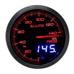 Eluto Universal 52 mm 2 tuumaa 12V öljynpainemittari anturilla 10-värinen LED-taustavalo