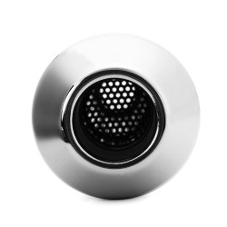 Kaksi moottoripyörän takapään universaalia hopeista pakoputkea liukukiinnikkeellä