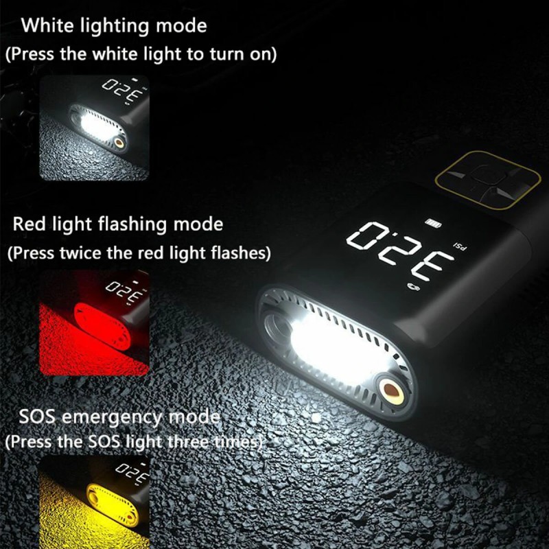 TUERBB T-AP71 kannettava langaton ilmakompressori 150PSI digitaalinen näyttö nopea renkaiden täyttö