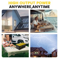 Gokwh 12V 200Ah LiFePO4 2560Wh LCD-näytöllä energiavarastolaatikko matkailuautoon veneeseen kotiin