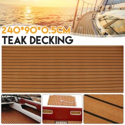 ELuto 240 cm x 90 cm x 5 mm EVA-vaahtomuovi tiikkikansi itsekiinnittyvä liukumaton veneenmatto