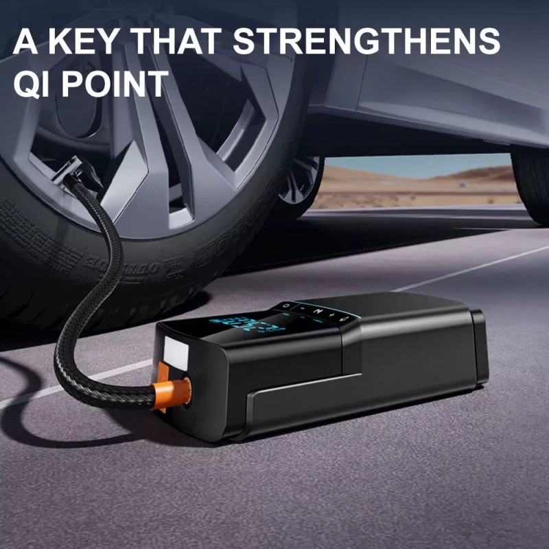 Kaksitoiminen auton apukäynnistin ja ilmakompressori monitoiminen renkaan täyttölaite tehopankki