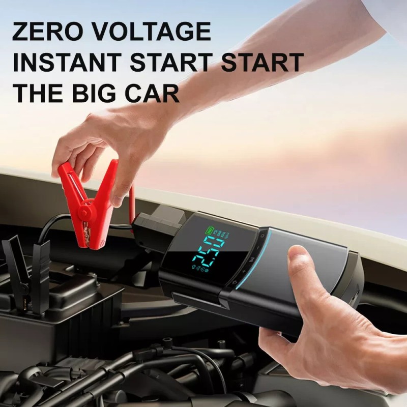 Kaksitoiminen auton apukäynnistin ja ilmakompressori monitoiminen renkaan täyttölaite tehopankki