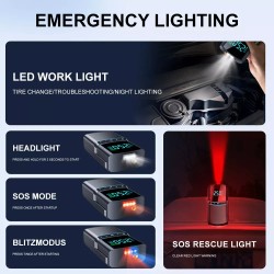 Kaksitoiminen auton apukäynnistin ja ilmakompressori monitoiminen renkaan täyttölaite tehopankki