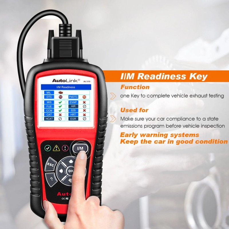Autel AL519 OBD2 vianlukija auton diagnostiikkatyökalu koodinlukija päästöjen valmiustarkistus
