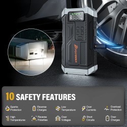 POPDEER PD-JA3 monitoiminen 5000A apukäynnistin ilmakompressorilla 150 psi maksimipaine