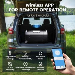 KROAK kaksivyöhykkeinen kompressorijääkaappi 35L 45L 55L 12V/24V kannettava