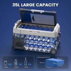 KROAK kaksivyöhykkeinen kompressorijääkaappi 35L 45L 55L 12V/24V kannettava