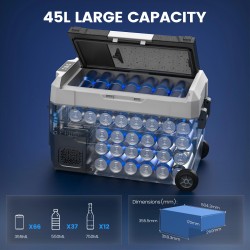 KROAK kaksivyöhykkeinen kompressorijääkaappi 35L 45L 55L 12V/24V kannettava