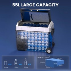 KROAK kaksivyöhykkeinen kompressorijääkaappi 35L 45L 55L 12V/24V kannettava