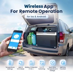 KROAK 30L/40L kannettava autojääkaappi ja pakastin 12V/24V verkkoadapterilla kaksivyöhykkeinen kompressorilla