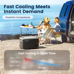 KROAK 30L/40L kannettava autojääkaappi ja pakastin 12V/24V verkkoadapterilla kaksivyöhykkeinen kompressorilla