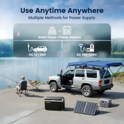 KROAK 30L/40L kannettava autojääkaappi ja pakastin 12V/24V verkkoadapterilla kaksivyöhykkeinen kompressorilla