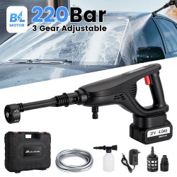 MUDIRO kannettava akkupainepesuri akulla 3500W 220bar harjaton moottori 6-toiminen suutin
