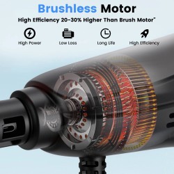 MUDIRO kannettava akkupainepesuri akulla 3500W 220bar harjaton moottori 6-toiminen suutin