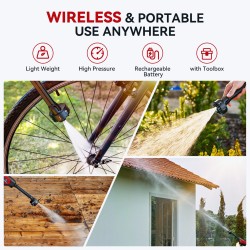 Andeman langaton painepesuri ST18 kaksoisakulla tehokas auton pihan ja terassin pesuun