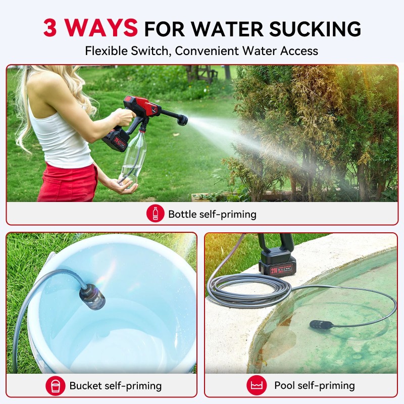 Andeman langaton painepesuri ST18 kaksoisakulla tehokas auton pihan ja terassin pesuun