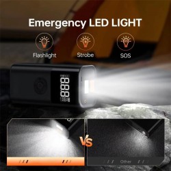 Kannettava auton käynnistin ja ilmakompressori varavirtalähde 12 V tukee 8,0 l bensiiniä renkaiden täyttö taskulamppu