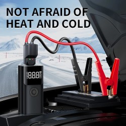 Kannettava auton käynnistin ja ilmakompressori varavirtalähde 12 V tukee 8,0 l bensiiniä renkaiden täyttö taskulamppu