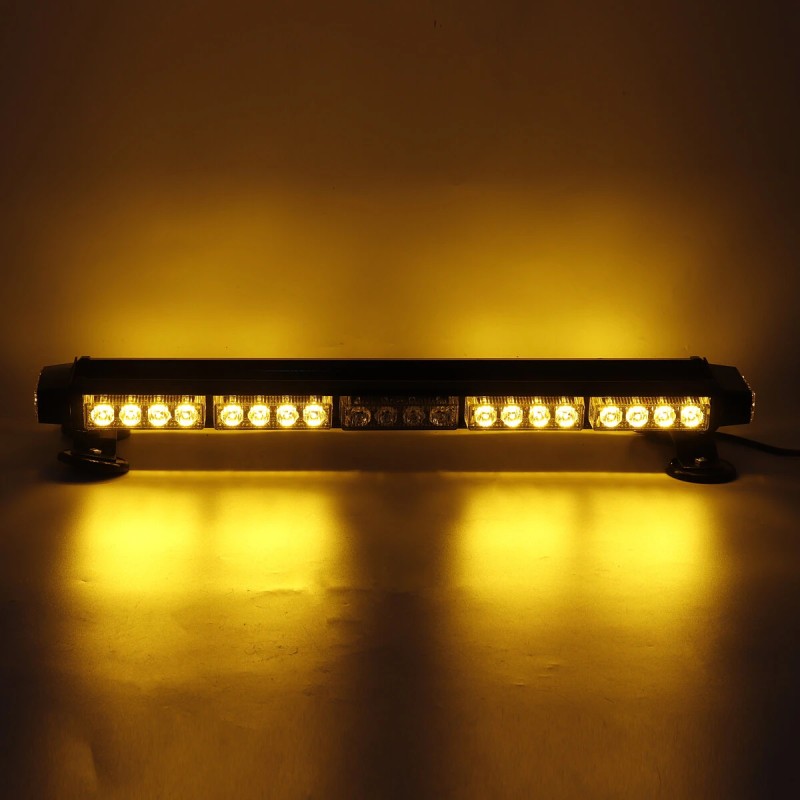 Keltainen 24 tuuman 12 voltin 46 ledin kaksipuolinen hätävilkkuvalopalkki autoon