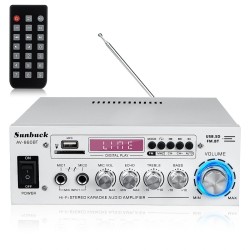 Sunbuck AV-660BT 2000W bluetooth 5.0 audiovahvistin taajuuskorjain stereo autoon kotiin aux usb fm-radio