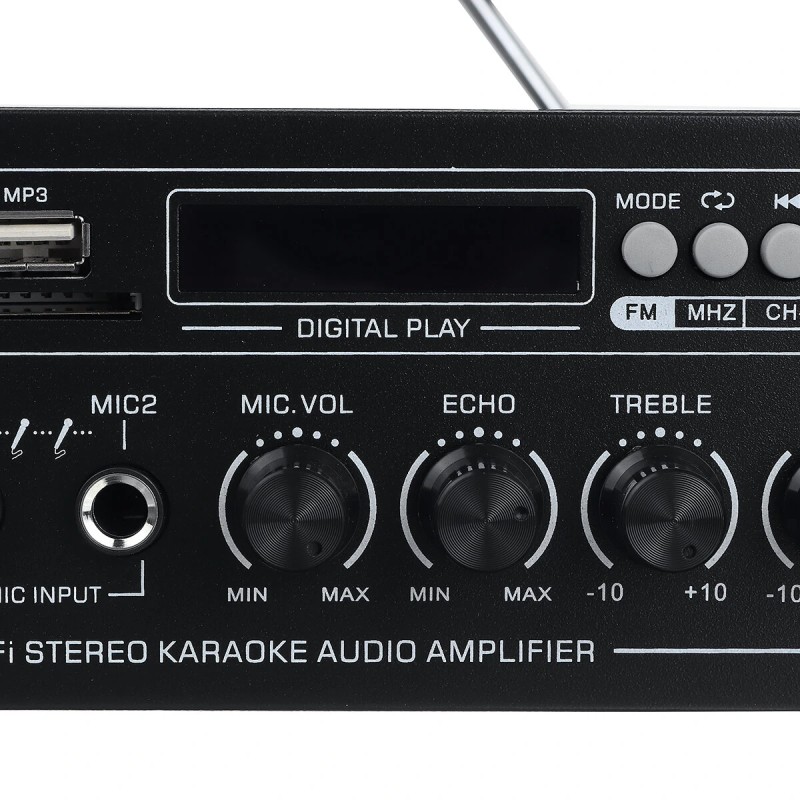 Sunbuck AV-660BT 2000W bluetooth 5.0 audiovahvistin taajuuskorjain stereo autoon kotiin aux usb fm-radio