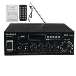 Sunbuck AV-660BT 2000W bluetooth 5.0 audiovahvistin taajuuskorjain stereo autoon kotiin aux usb fm-radio