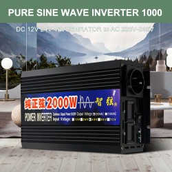 SMARAAD 2000W puhdas siniaaltoinvertteri 12V/24V/48V 220V kevyt kannettava