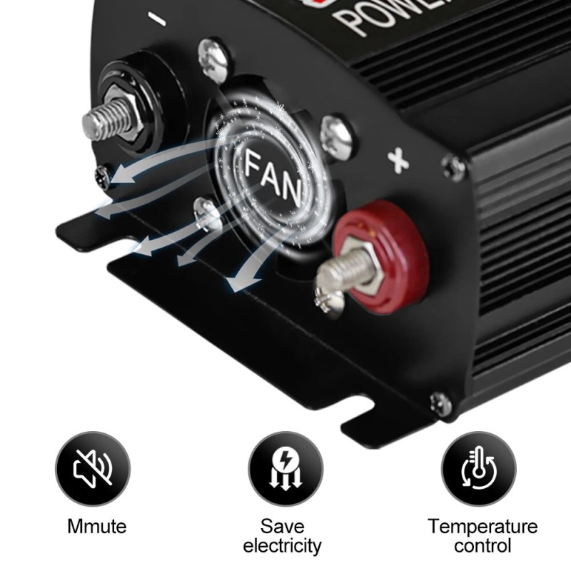 SMARAAD 2000W puhdas siniaaltoinvertteri 12V/24V/48V 220V kevyt kannettava