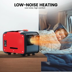 KROAK K-H dieselilmalämmitin 5–8 kW 12/24V termostaatti ja adapteri pakettiautoihin