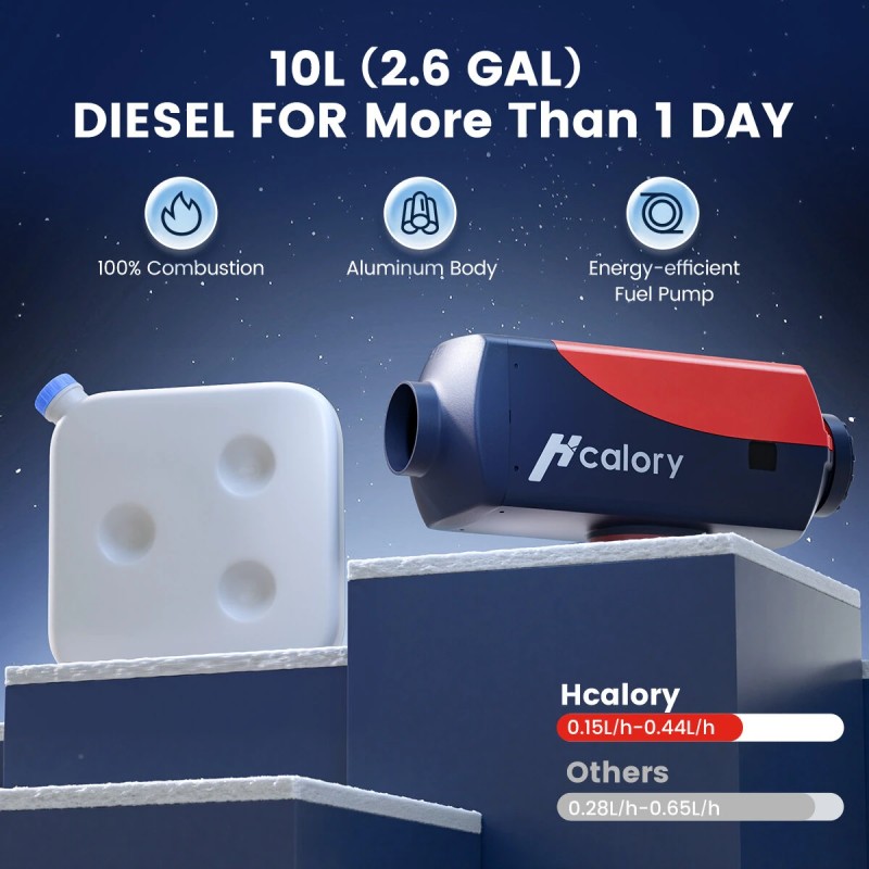 HCALORY HBU1S 8KW diesellämmitin 10L nopea lämmitys Bluetooth-ohjaus ajastin korkeusasetukset
