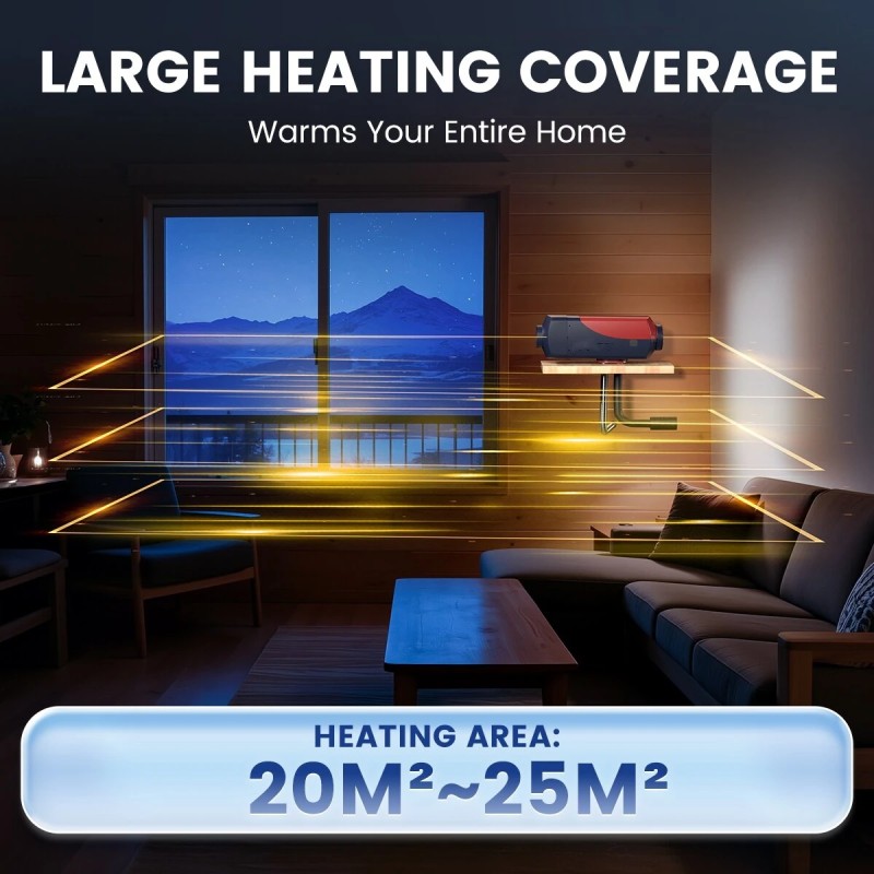 HCALORY HBU1S 8KW diesellämmitin 10L nopea lämmitys Bluetooth-ohjaus ajastin korkeusasetukset