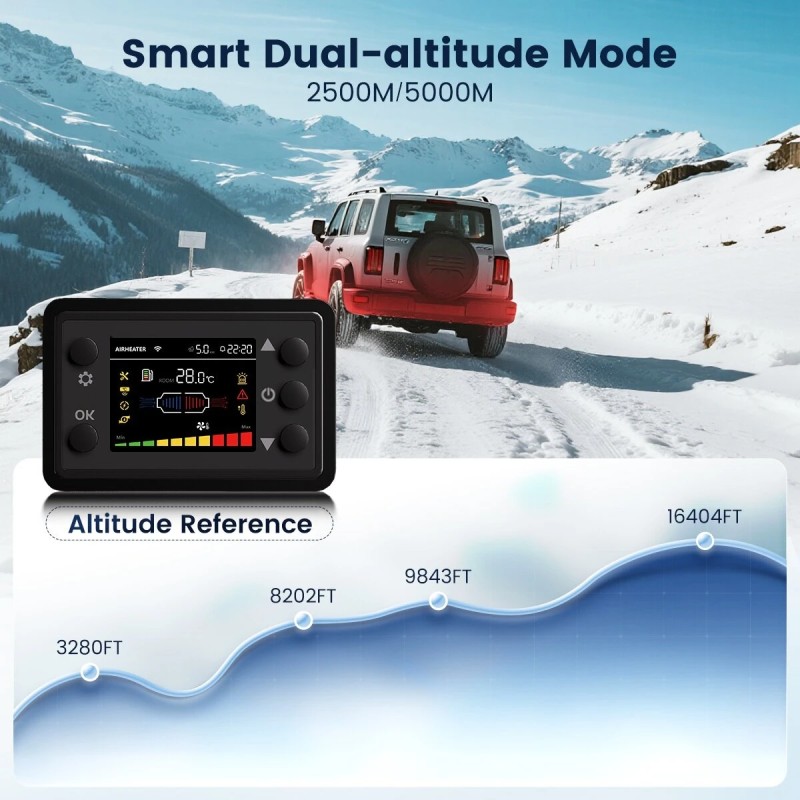 HCALORY HBU1S 8KW diesellämmitin 10L nopea lämmitys Bluetooth-ohjaus ajastin korkeusasetukset