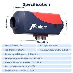 HCALORY HBU1S 8KW diesellämmitin 10L nopea lämmitys Bluetooth-ohjaus ajastin korkeusasetukset