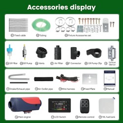 HCALORY HBU1S 8KW diesellämmitin 10L nopea lämmitys Bluetooth-ohjaus ajastin korkeusasetukset