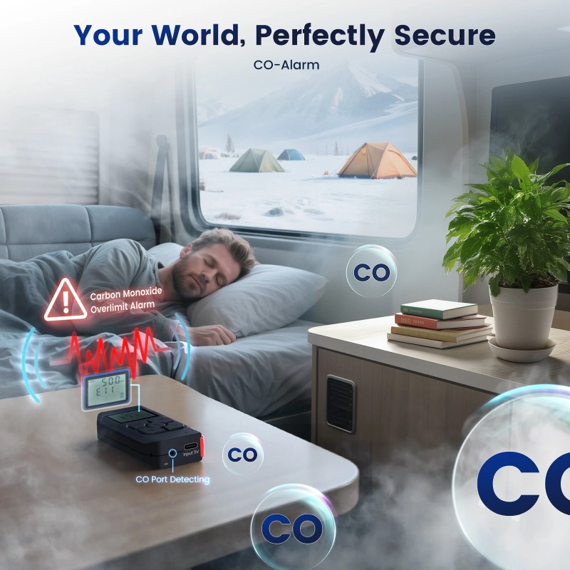 HCALORY TB2S+ dieselpysäköintilämmitin 6L 8kW älyohjaus Bluetooth-sovellus CO-hälytys