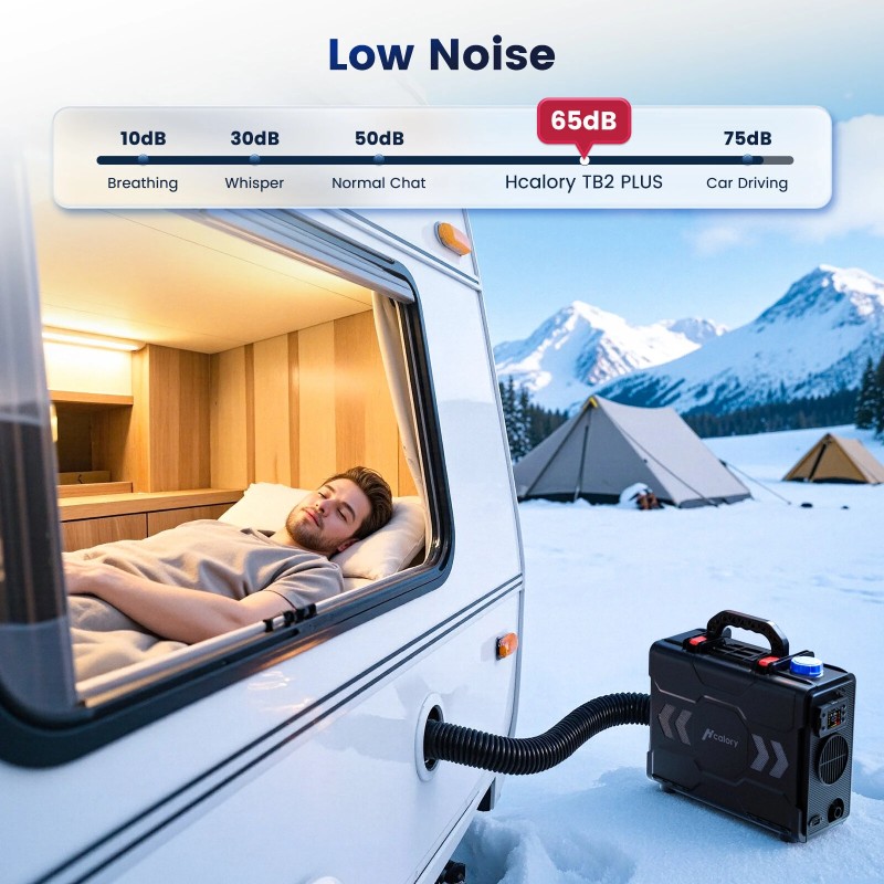 HCALORY TB2S+ dieselpysäköintilämmitin 6L 8kW älyohjaus Bluetooth-sovellus CO-hälytys