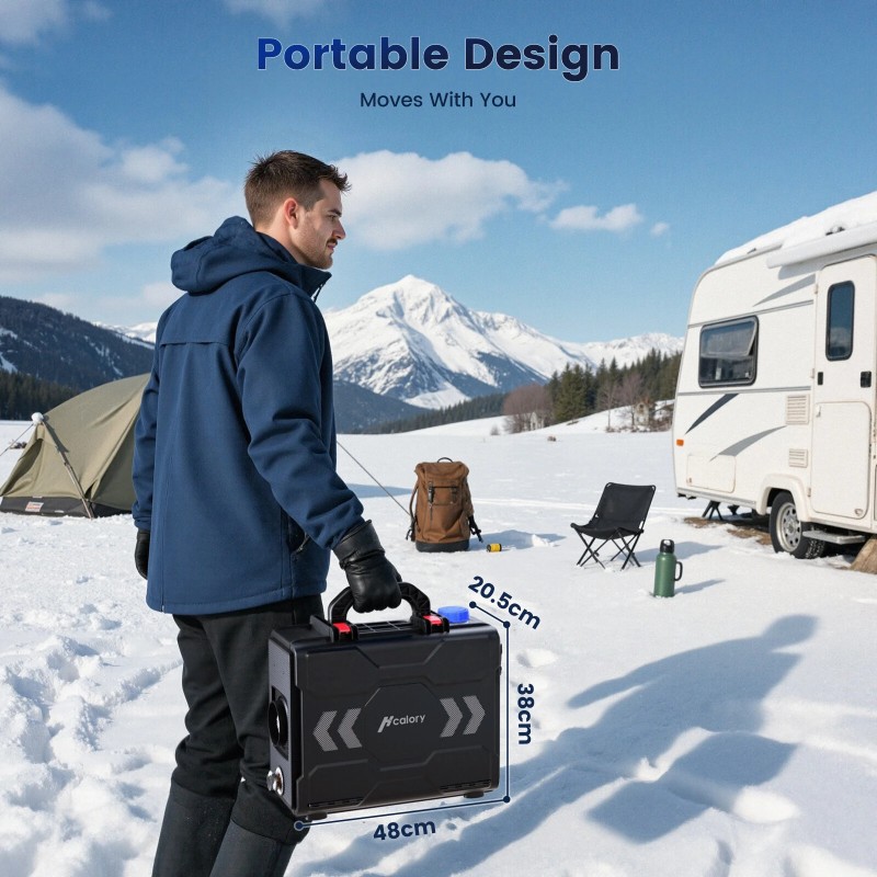 HCALORY TB2S+ dieselpysäköintilämmitin 6L 8kW älyohjaus Bluetooth-sovellus CO-hälytys